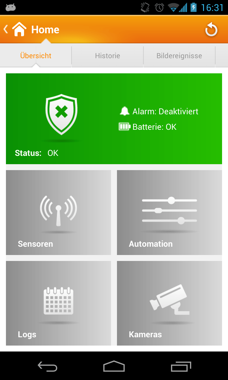 Android APP for alarm system