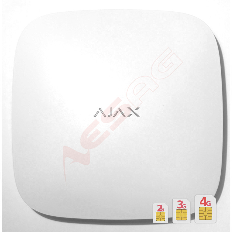 AJAX HUB 2 LTE - Funk-Alarmzentrale, 2x 4G, LAN, Weiss