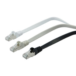 Patchkabel RJ45, CAT6A 500Mhz, 0.25m, schwarz, U/FTP, flach, AWG30, Synergy 21 - Artmar Electronic & Security AG 