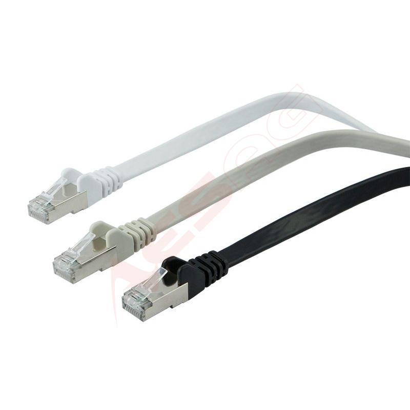 Patchkabel RJ45, CAT6A 500Mhz, 0.25m, schwarz, U/FTP, flach, AWG30, Synergy 21 - Artmar Electronic & Security AG