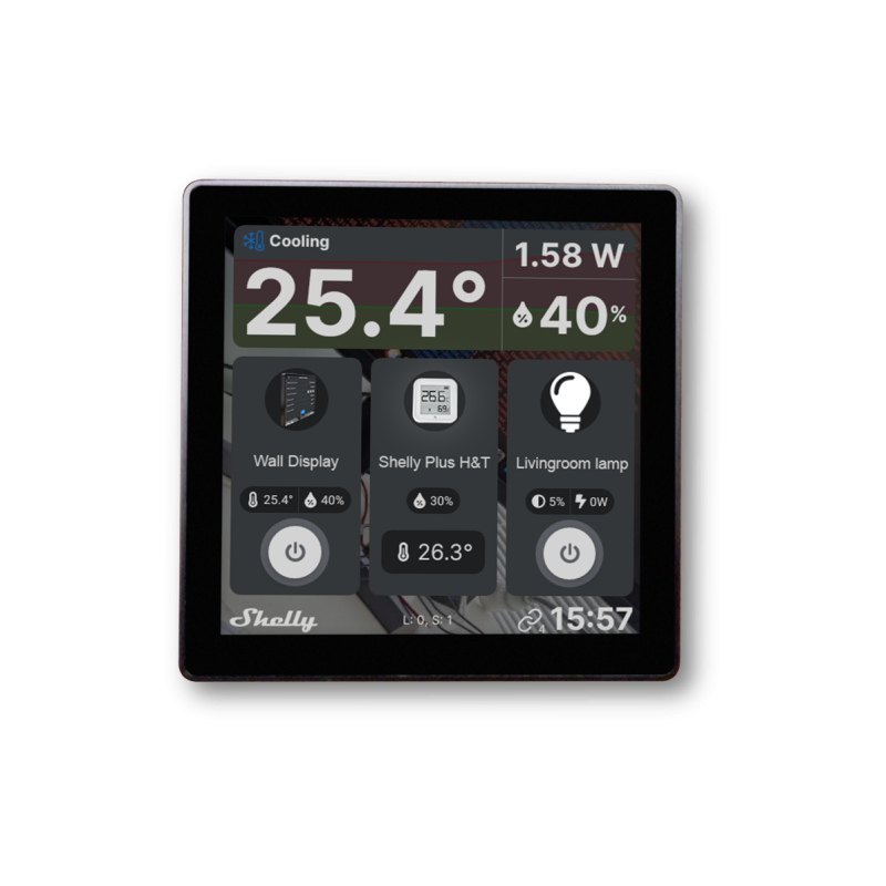 Shelly · flush-mounted · "Wall Display" · Android · WLAN · black - 217051 - 1