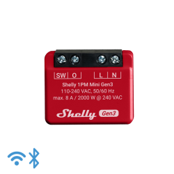 Shelly · Flush-mounted · "Plus 1PM Mini Gen. 3" · Relay ·...