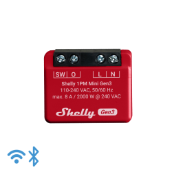 Shelly · Flush-mounted · "Plus 1PM Mini Gen. 3" · Relay · max 8A · 1 channel · Measuring function · WLAN · BT - 222759 - 1