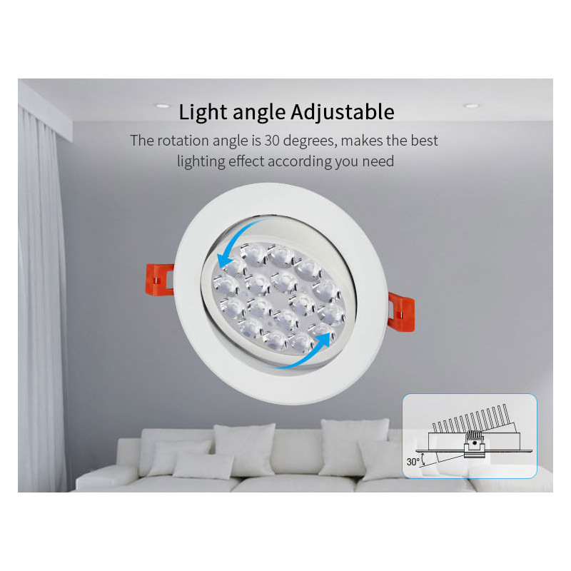 Synergy 21 LED Panel Round 9W RGB-WW with radio and WLAN pivoting*Milight/Miboxer* - 148144 - 2