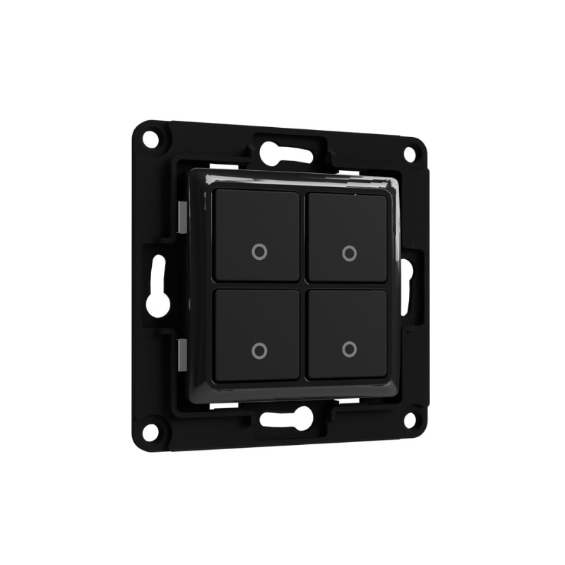 Shelly · Flush-mounted accessories · "Wall Switch 4" · Wall switch · 4-way · Black - 206440 - 3