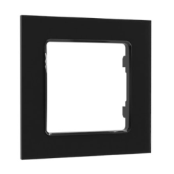 Shelly · Flush-mounted accessories · "Wall Frame 1" · Wall switch frame · 1-way · Black - 206479 - 1