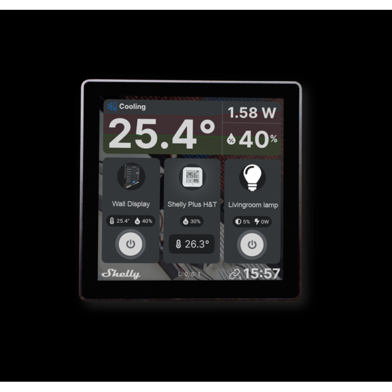 Shelly · flush-mounted · "Wall Display" · Android · WLAN · black - 217051 - 2