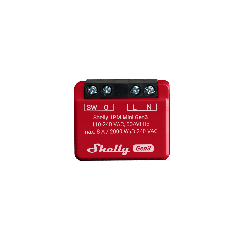 Shelly · Flush-mounted · "Plus 1PM Mini Gen. 3" · Relay · max 8A · 1 channel · Measuring function · WLAN · BT - 222759 - 2
