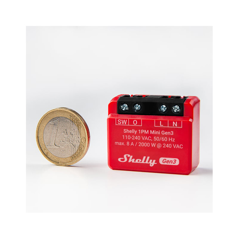 Shelly · Flush-mounted · "Plus 1PM Mini Gen. 3" · Relay · max 8A · 1 channel · Measuring function · WLAN · BT - 222759 - 3