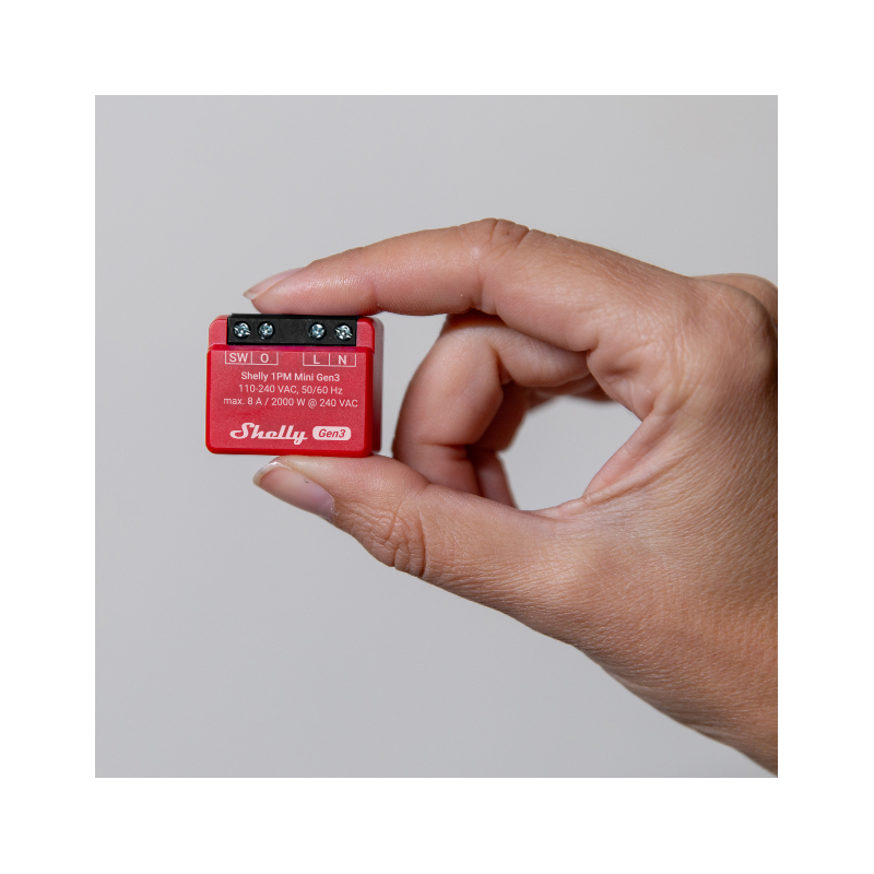 Shelly · Flush-mounted · "Plus 1PM Mini Gen. 3" · Relay · max 8A · 1 channel · Measuring function · WLAN · BT - 222759 - 4