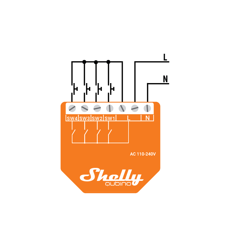Shelly · Flush-mounted · "Wave i4" · Scene activator · 12 actions · Z-Wave - 224174 - 6