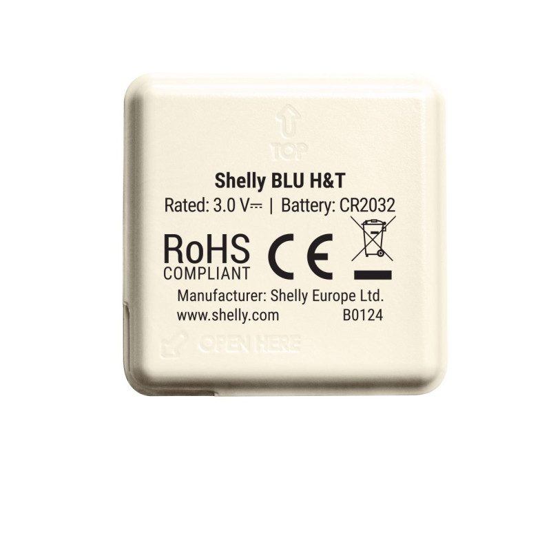 Shelly · Plug & Play · "Blu H&T Ivory" · Temperature & Humidity Sensor · Bluetooth · Battery · Light Beige - 227565 - 3