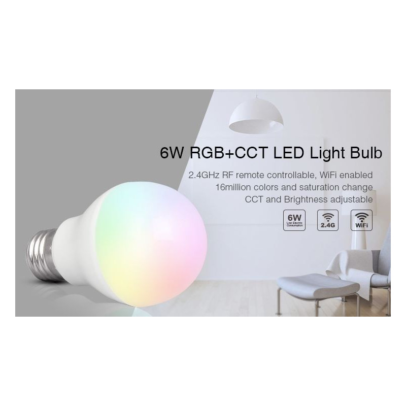 Synergy 21 LED Retrofit E27 6W RGB-WW Lampe mit Funk und WLAN *Milight/Miboxer* - 149924 - 2