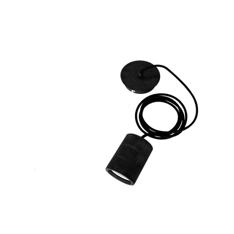 Synergy 21 E27 BIG-LED Fassung 3 schwarz mit Textilkabel - 154916 - 1