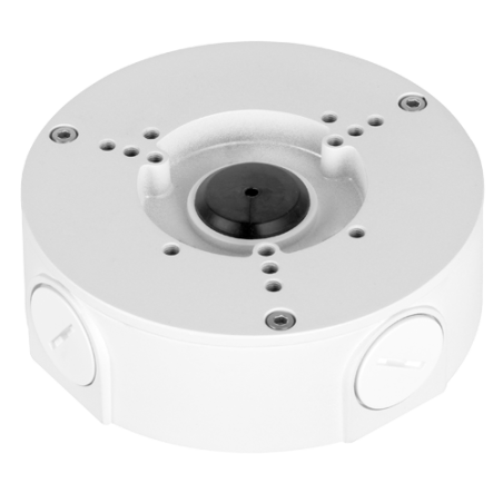 Junction box - For bullet or dome cameras - Suitable for outdoor use - Ceiling or wall installation - Cable pin - White