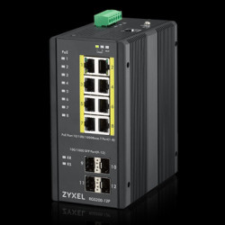 Zyxel Switch unmanaged Layer2 12 Port &bull 8x 1 GbE &bull PoE Budget 240 Watt &bull 8x PoE at &bull 4x SFP &bull Industrial &bu