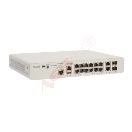 CommScope RUCKUS Networks ICX7150 Compact Switch 12 Port PoE+ 124 Watt, 2x 1G RJ45 uplink-ports, 2x 1G SFP Ruckus Networks - Art