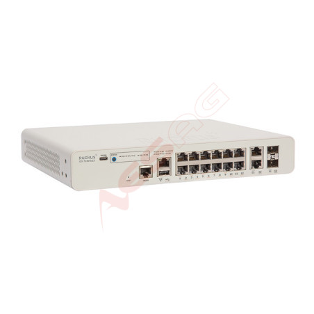 CommScope RUCKUS Networks ICX7150 Compact Switch 12 Port PoE+ 124 Watt, 2x 1G RJ45 uplink-ports, 2x 1G SFP - 137783 - 1