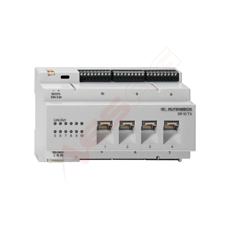 Rutenbeck Switch für REG/DIN-Montage, 10x 10/100/1000M(4x RJ45), SR 10TX GB PoE, Rutenbeck - Artmar Electronic & Security AG