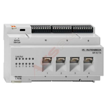 Rutenbeck Switch für REG/DIN-Montage, 10x 10/100/1000M(4x RJ45), SR 10TX GB PoE, Rutenbeck - Artmar Electronic & Security AG