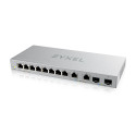 Zyxel Switch smart managed Layer2 12 Port &bull 8x 1 GbE &bull 2x 2.5 GbE &bull 2x SFP &bull Desktop &bull Lüfterlos &bull XGS12