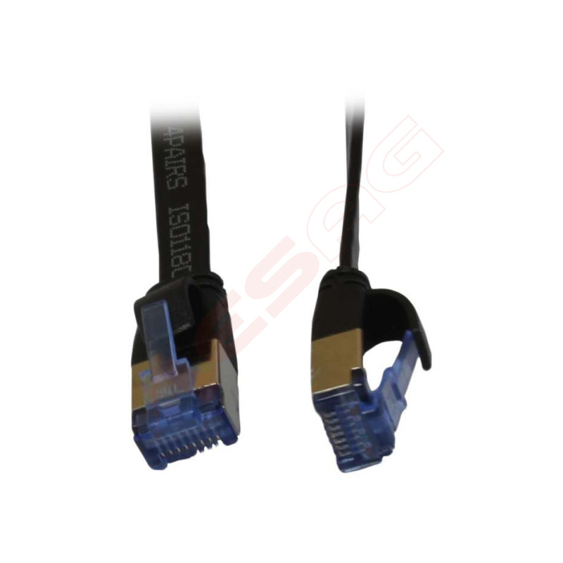 Patchkabel RJ45, CAT6A 500Mhz, 0.15m, schwarz, U/FTP, flach, AWG32, Synergy 21 Synergy 21 Kabel, Dosen, etc. - Artmar Electronic