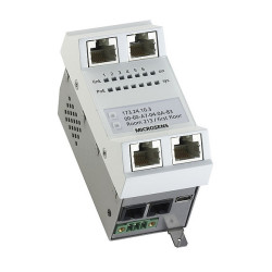 Microsens Installationswitch GBE 6 Port, vert.. Einbau, 5xRJ45, 1xSC duplex, PoE+, MS440211PM-48G6+ MICROSENS - Artmar Electroni