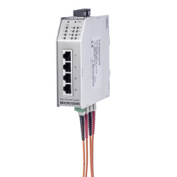 Microsens Industrie 6 Port Fast Ethernet Switch mit Ring-Funktion, 2 x SC duplex (Multimode), 4 x RJ45, MS650502M MICROSENS - Ar