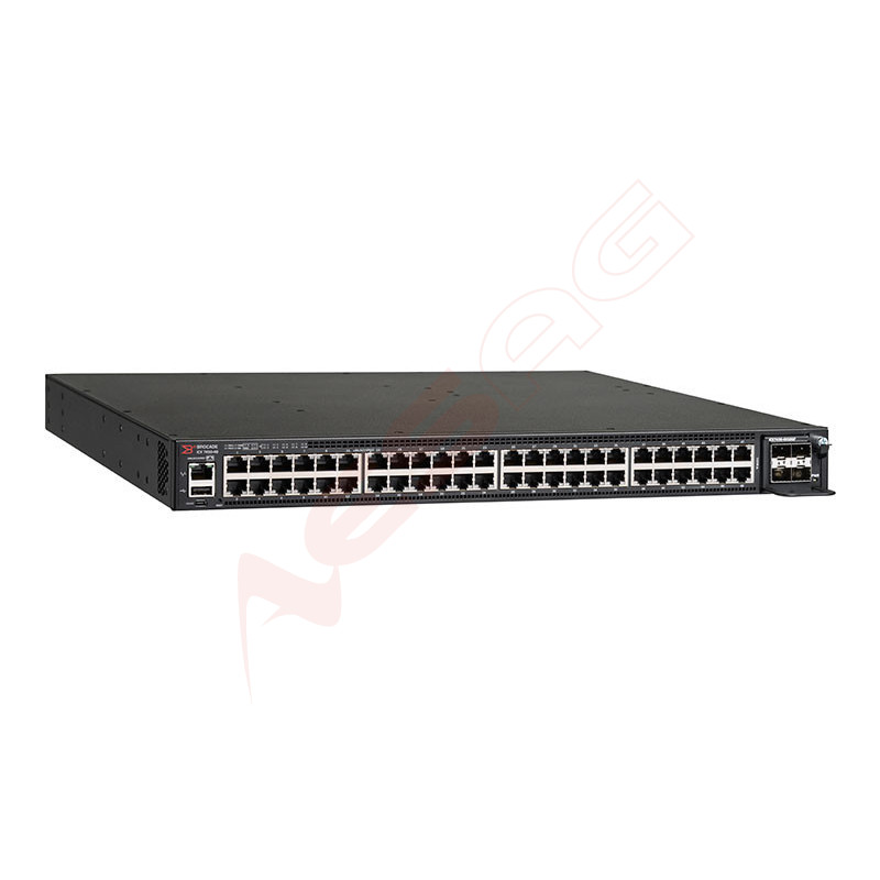 CommScope RUCKUS Networks ICX 7450 Switch 48-port 1 GbE SFP fiber switch bundle includes 4x10G SFP+ uplinks, 2x40G QSFP+ Ruckus 