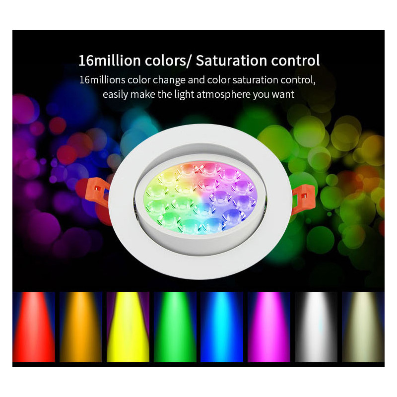Synergy 21 LED Panel Round 9W RGB-WW with radio and WLAN pivoting*Milight/Miboxer* - 148144 - 4