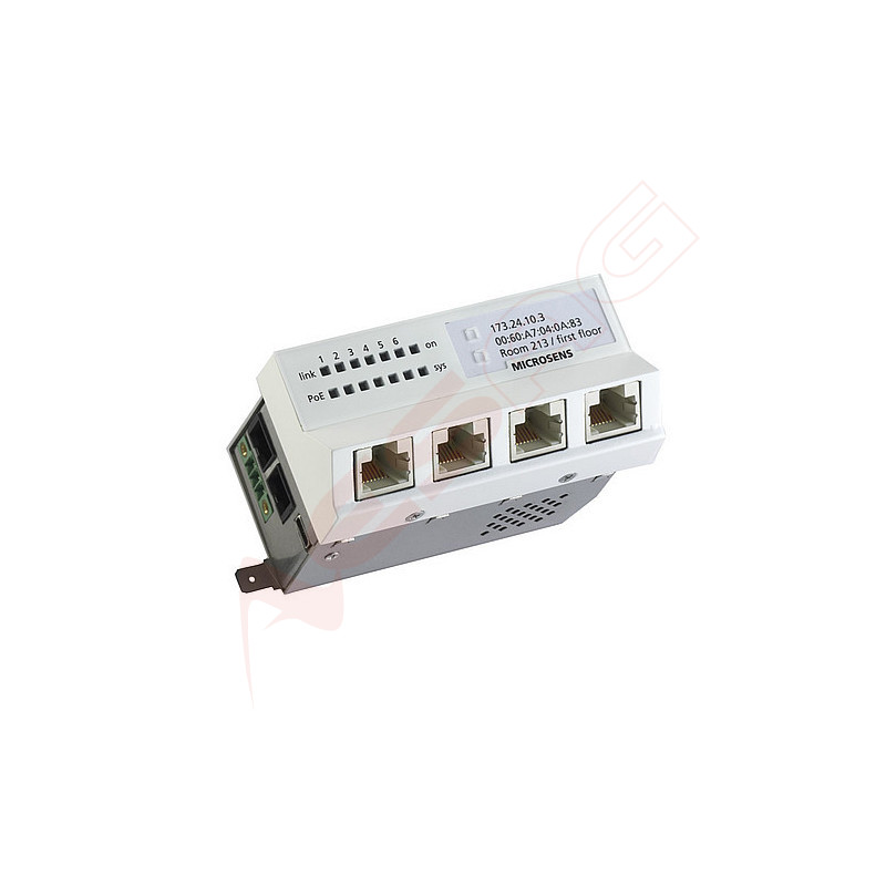 Microsens Installationswitch GBE 6 Port, horizont. Einbau, 4xRJ45, 1xSFP, MS440209M-G6+ MICROSENS - Artmar Electronic & Security