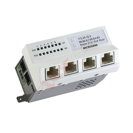 Microsens Installationswitch GBE 6 Port, horizont. Einbau, 4xRJ45, 1xSFP, MS440209M-G6+ MICROSENS - Artmar Electronic & Security