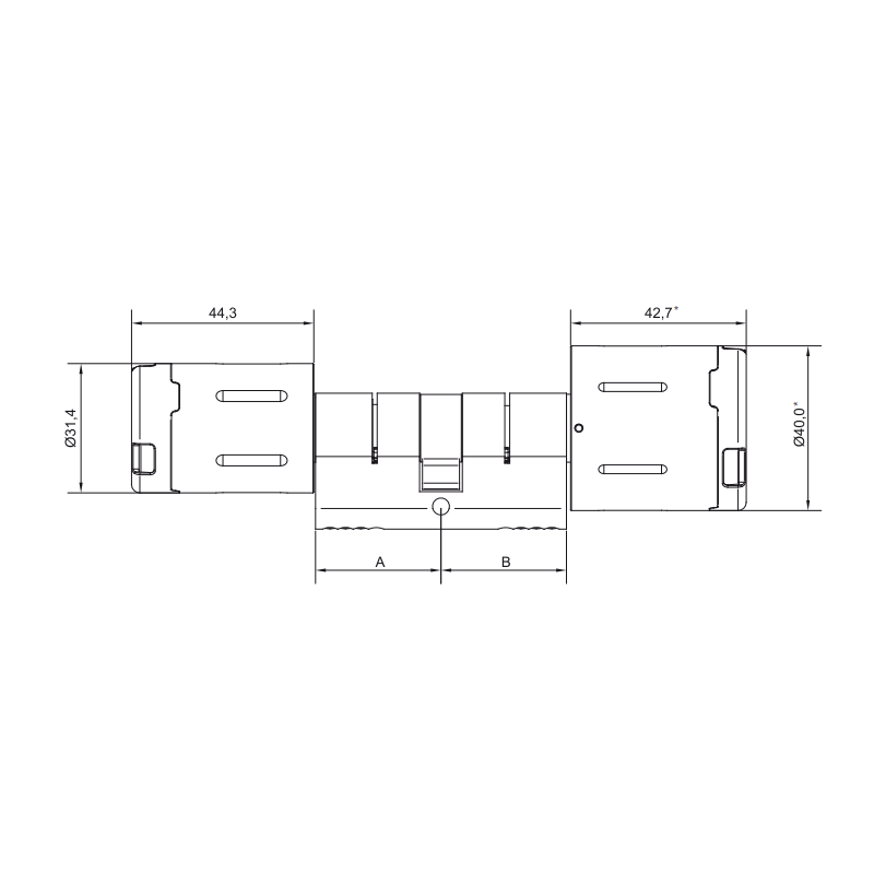 U&Z Private CX2182 Doppelknaufzylinder / au? en nur lesend / 35/60 Indoor - 144886 - 2