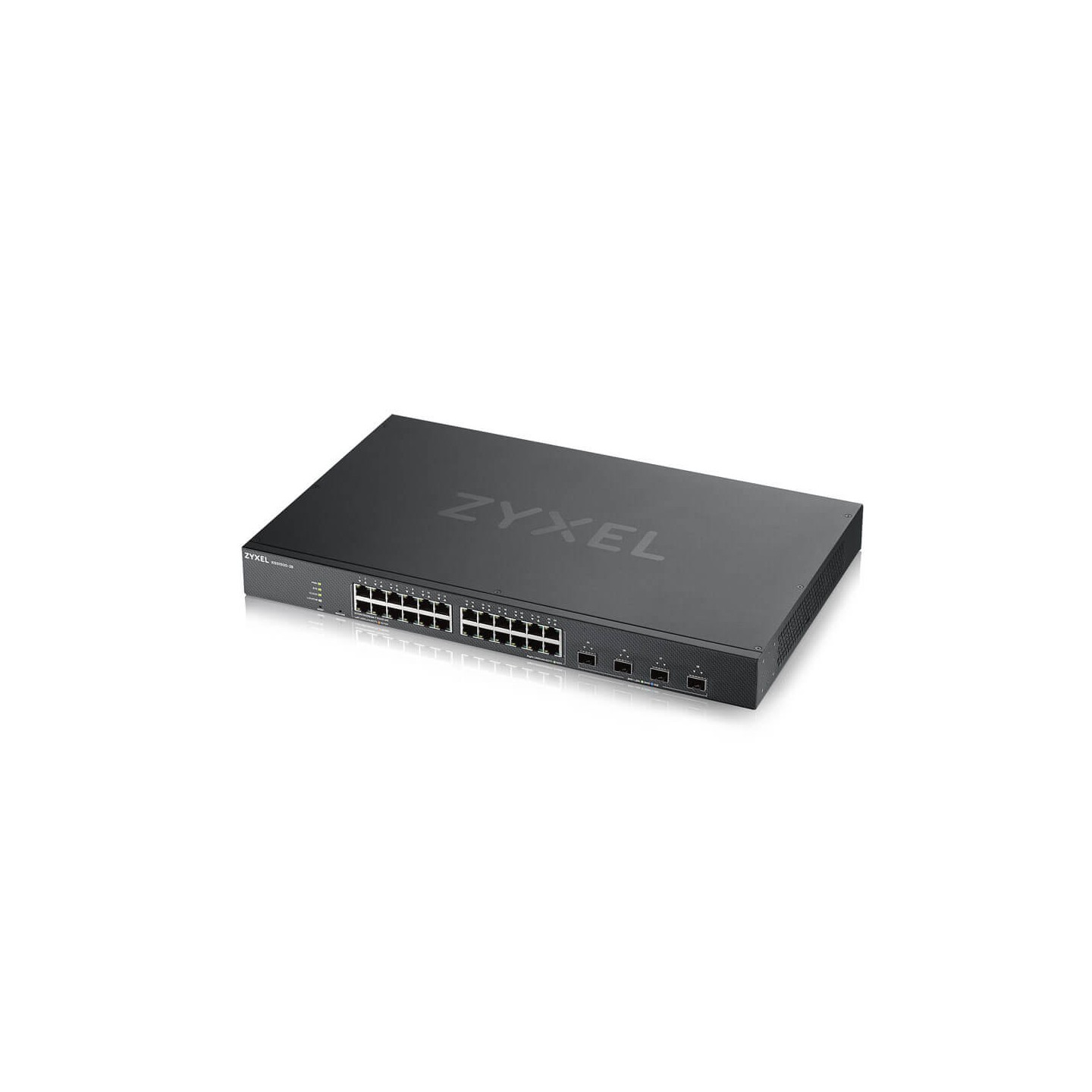 Zyxel Switch smart managed Layer2 28 Port &bull 24x 1 GbE &bull PoE Budget 375 Watt &bull 24x PoE at &bull 4x SFP+ &bull 19" 