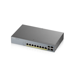 Zyxel Switch smart managed Layer2 12 Port &bull 10x 1 GbE &bull PoE Budget 130 Watt &bull 8x PoE at &bull 2x SFP &bull 19 &bull 