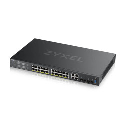 Zyxel Switch full managed Layer2 28 Port &bull 24x 1 GbE &bull PoE Budget 375 Watt &bull 24x PoE at &bull 4x 1 Gb Combo &bull 19