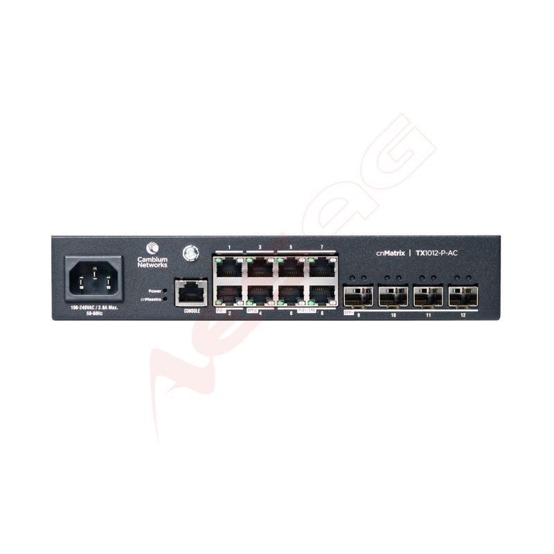 Cambium Networks cnMatrix TX 1012-P-AC - 200W POE Switch 8 x 1gbps & 4 SFP+ Cambium Networks - Artmar Electronic & Security AG