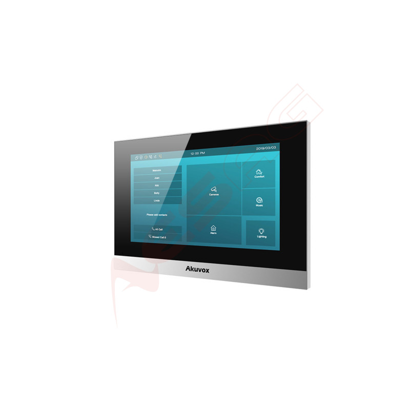 Akuvox Indoor-Station C313W-2 with logo, Touch Screen, 2-wire, silver Akuvox - Artmar Electronic & Security AG 