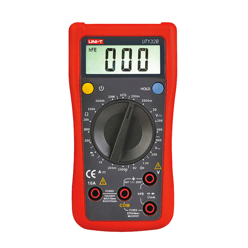 Hand-Digital-Multimeter - DC und AC Spannungsmessung bis zu 600V - DC-Strommessung bis zu 10A - Widerstandsmessung | Dioden- un 