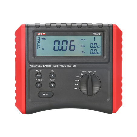 Earth resistance meter - LCD display - Measurement of earth resistance up to 40kΩ - Measurement of soil resistance up to 4
