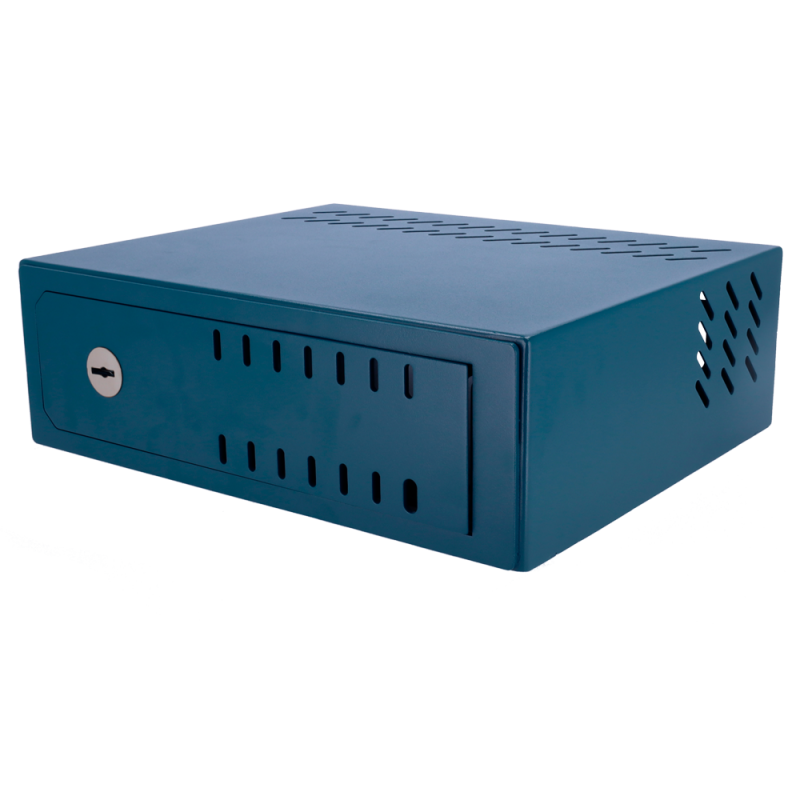 Safe für DVR - Spezifisch für Videoüberwachung - Für DVR mit 1U Rack - Mechanisches Schloss - Mit Belüftung und Kabelverschraubu