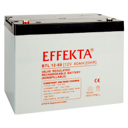 Effekta eg battery 12V/ 60Ah, 10-year batteries, F11/M6 screw connection 217246 Effekta 1 - Artmar Electronic & Security AG