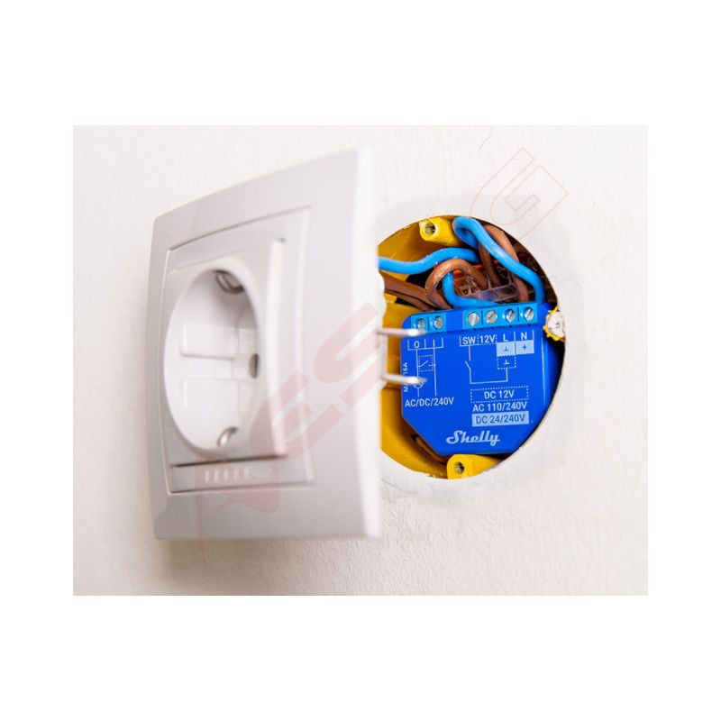 Shelly · flush-mounted · "Plus 1" · relay · max 16A · 1 channel · WLAN · BT - 201817 - 1