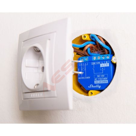 Shelly · flush-mounted · "Plus 1" · relay · max 16A · 1 channel · WLAN · BT - 201817 - 1