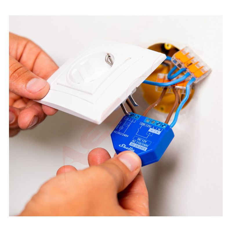 Shelly · flush-mounted · "Plus 1" · relay · max 16A · 1 channel · WLAN · BT - 201817 - 2