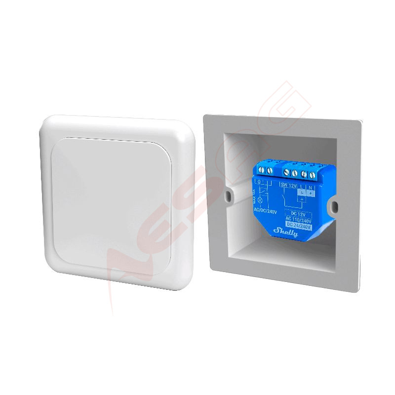 Shelly · Relais · "Plus 1" · WLAN Schaltaktor · BT Shelly - Artmar Electronic & Security AG 