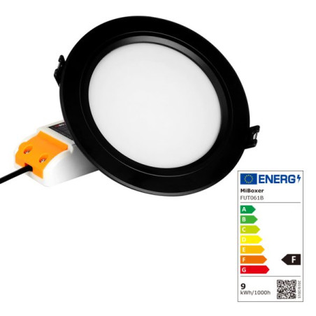 Synergy 21 LED Panel Round 9W RGB-WW (RGB-CCT) with radio and WLAN black *Milight/Miboxer* - 232089 - 1