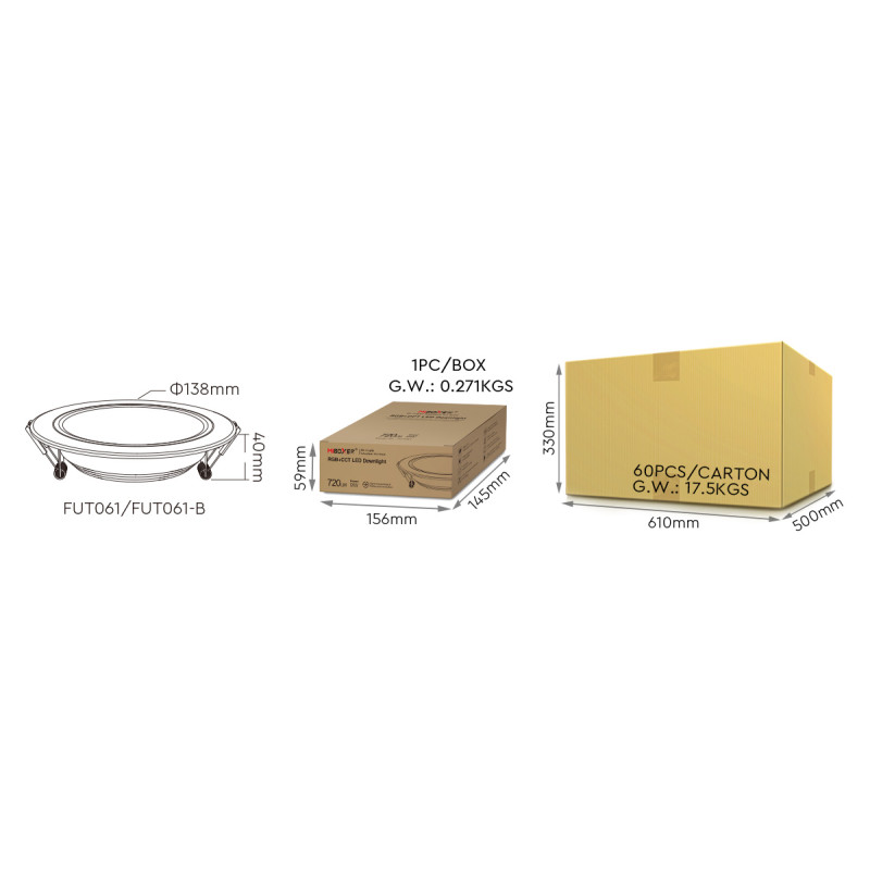 Synergy 21 LED Panel Round 9W RGB-WW (RGB-CCT) with radio and WLAN black *Milight/Miboxer* - 232089 - 2