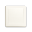 Shelly · Plug & Play · "Blu Wall Switch 4" · Wandtaster · 4-fach · 16 Aktionen · Weiß - 232790 - 1