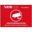 Warn-Aufkleber - Videoüberwachung (70x55 mm) - mit Logo AES AG